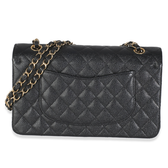 Chanel Black Quilted Caviar Medium Classic Double Flap Handbag - Picture 2 of 8